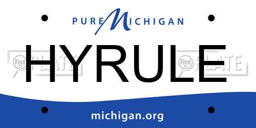 HYRULE Michigan License Plate