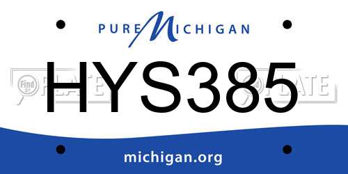 HYS385 Michigan License Plate