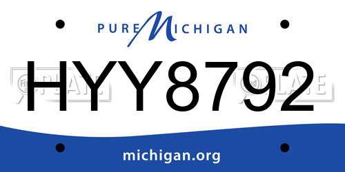 HYY8792 Michigan License Plate