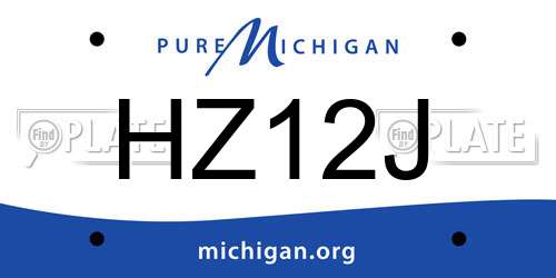 HZ12J Michigan License Plate