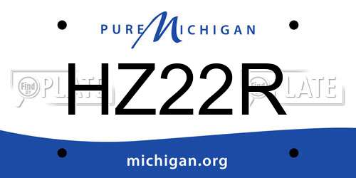 HZ22R Michigan License Plate