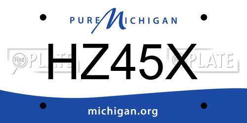 HZ45X Michigan License Plate