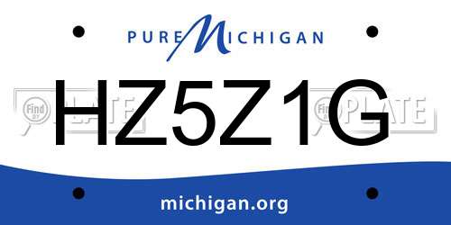HZ5Z1G Michigan License Plate