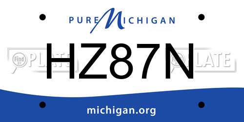 HZ87N Michigan License Plate