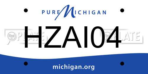 HZAI04 Michigan License Plate