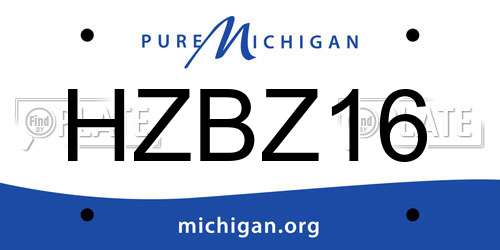 HZBZ16 Michigan License Plate
