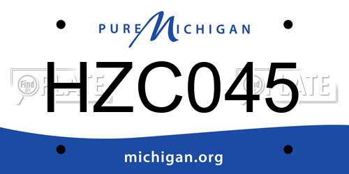 HZC045 Michigan License Plate