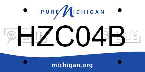 HZC04B Michigan License Plate