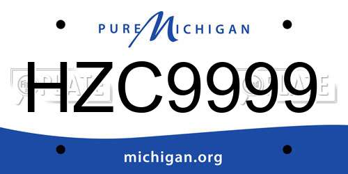 HZC9999 Michigan License Plate