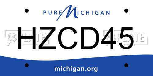 HZCD45 Michigan License Plate