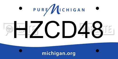 HZCD48 Michigan License Plate
