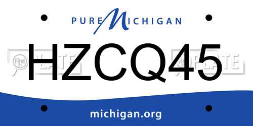HZCQ45 Michigan License Plate