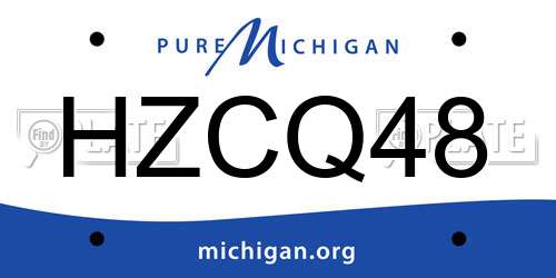 HZCQ48 Michigan License Plate