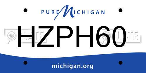 HZPH60 Michigan License Plate