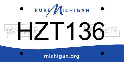 HZT136 Michigan License Plate