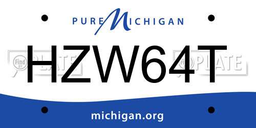 HZW64T Michigan License Plate
