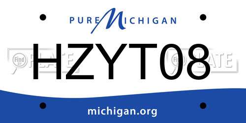 HZYT08 Michigan License Plate