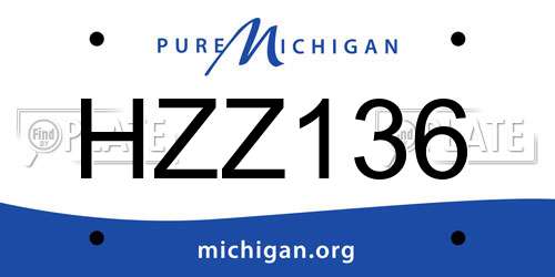 HZZ136 Michigan License Plate