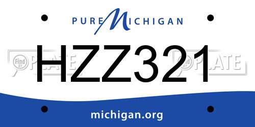 HZZ321 Michigan License Plate