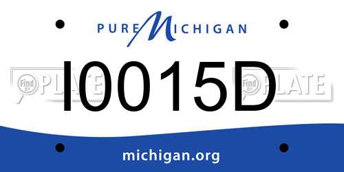 I0015D Michigan License Plate