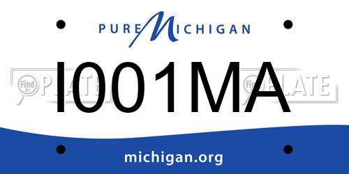 I001MA Michigan License Plate