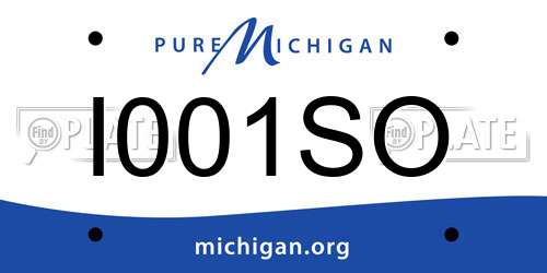 I001SO Michigan License Plate