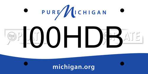 I00HDB Michigan License Plate