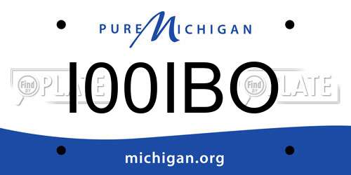 I00IBO Michigan License Plate