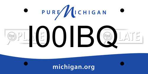 I00IBQ Michigan License Plate