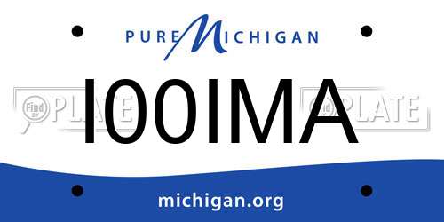 I00IMA Michigan License Plate