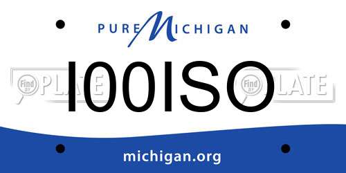 I00ISO Michigan License Plate