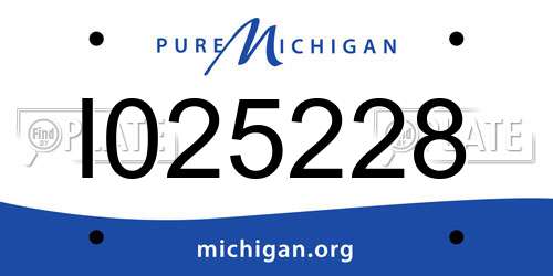 I025228 Michigan License Plate
