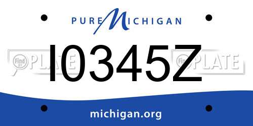 I0345Z Michigan License Plate