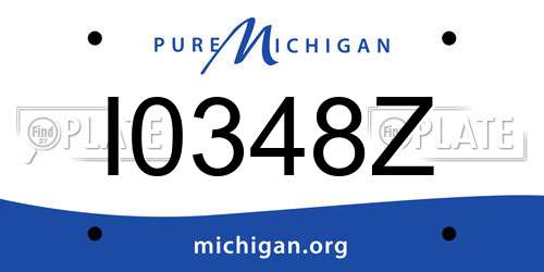 I0348Z Michigan License Plate