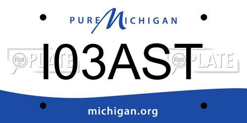 I03AST Michigan License Plate