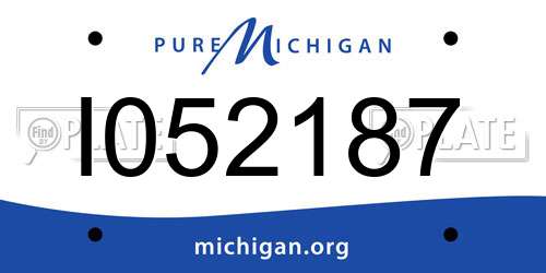 I052187 Michigan License Plate