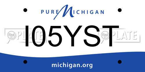 I05YST Michigan License Plate