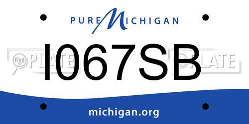 I067SB Michigan License Plate