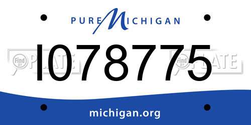 I078775 Michigan License Plate