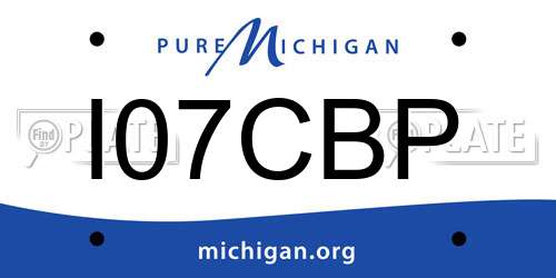 I07CBP Michigan License Plate