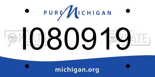 I080919 Michigan License Plate