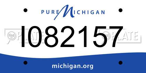 I082157 Michigan License Plate