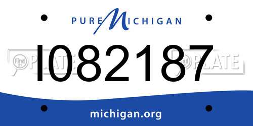I082187 Michigan License Plate
