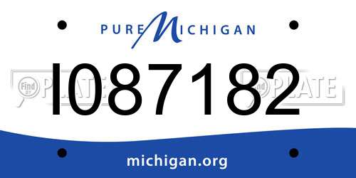 I087182 Michigan License Plate