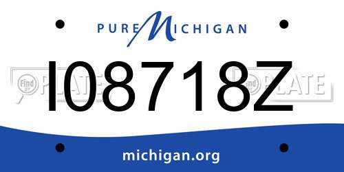 I08718Z Michigan License Plate
