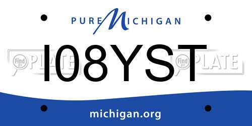I08YST Michigan License Plate