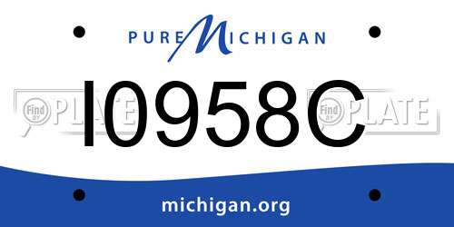 I0958C Michigan License Plate
