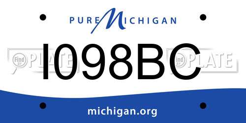 I098BC Michigan License Plate