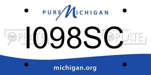 I098SC Michigan License Plate
