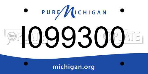 I099300 Michigan License Plate